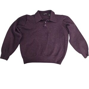 Joseph & Lyman Merino Wool Polo Sweater Made‎ in Italy Purple Girl's XL